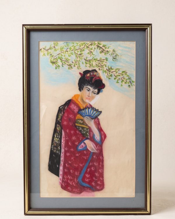 Vintage Art Chalk Drawing (Framed)