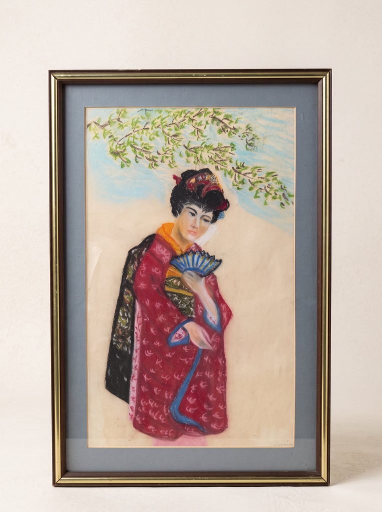 Vintage Art Chalk Drawing (Framed)