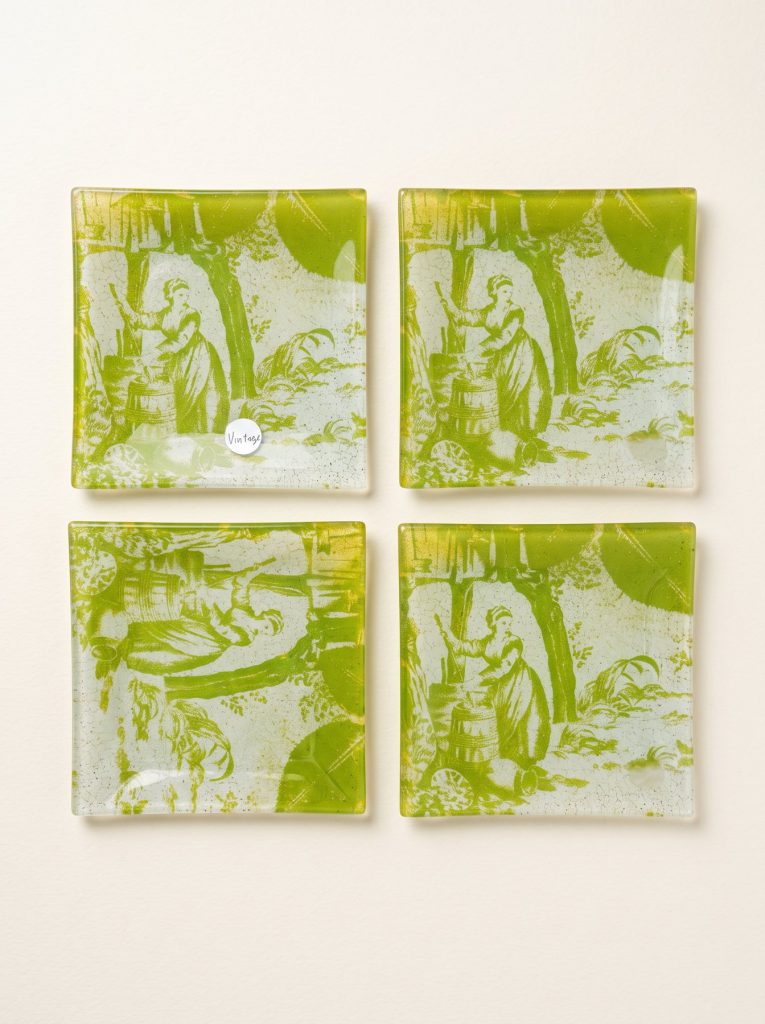 Vintage Glass Coasters (Set of 4)