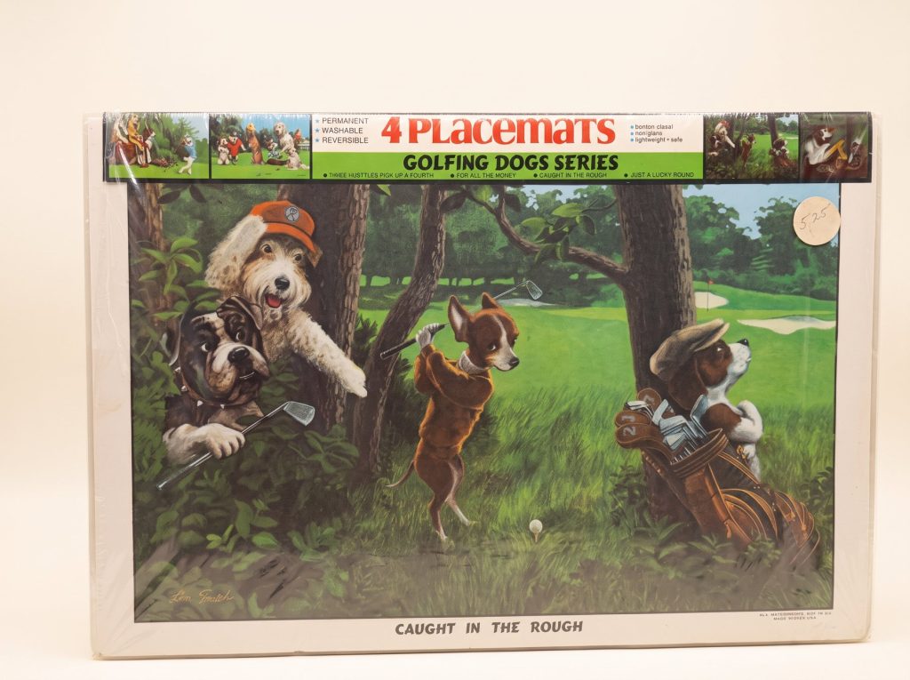 Vintage Golfing Dogs Placemats (Set of 4)