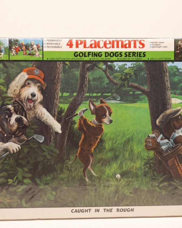 Vintage Golfing Dogs Placemats (Set of 4)